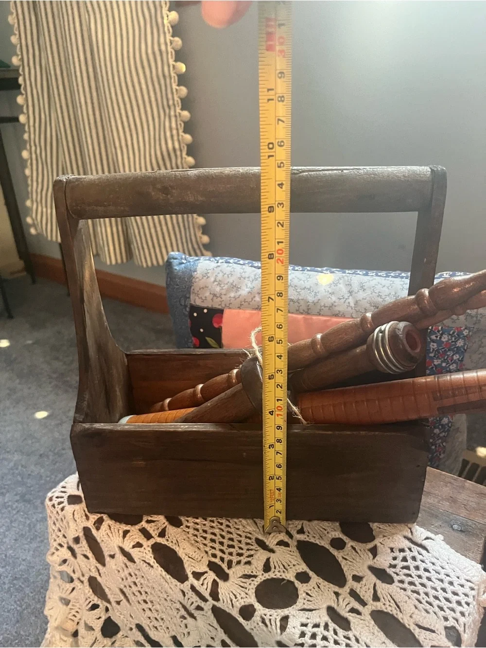 Wooden box with handle